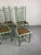 Set composed of 6 chairs, including two at the head of the table with a wide backrest, painted wooden structure and Vienna...