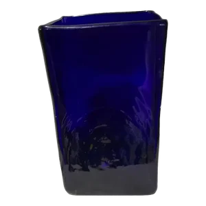 Vintage Mid-Century Modern Eco-Friendly Recycled Glass Cobalt Blue Vase