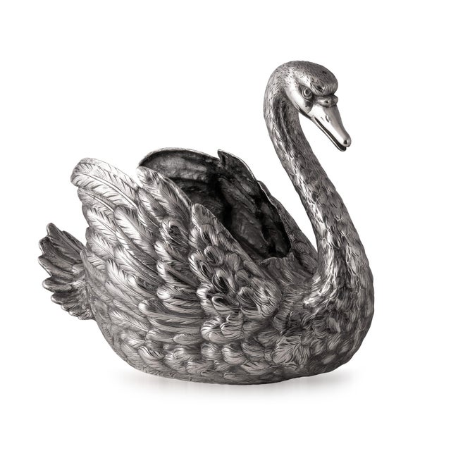 Antique German Silver Swan Jardinière, 1910s For Sale - Image 17 of 17