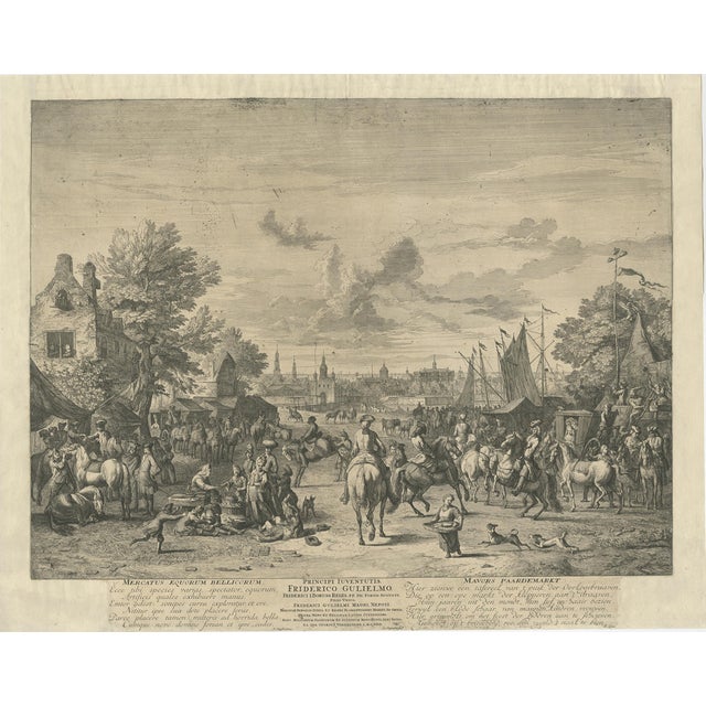 Market of War Horses, 1720s, Etching on Paper For Sale
