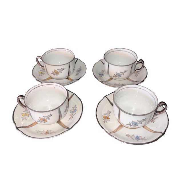 1930s Rudolf Wachter Bavaria Coffee Service, Floral W/ Sterling Trim - Set of 11 For Sale In Los Angeles - Image 6 of 12