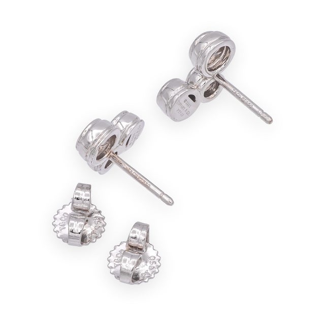 Contemporary Vintage Tiffany & Co. Platinum Bubble Diamond Studs Earrings, A Pair For Sale - Image 3 of 9