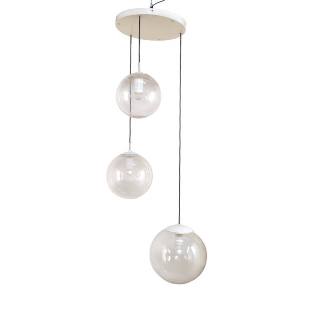 Vintage Three-Light Pendant Lamp, 1960s For Sale