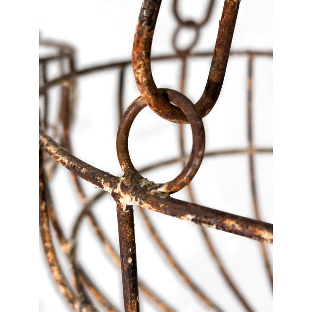 Antique Round Chippy Shabby Chic Hanging Planter Baskets - A Pair (2) For Sale In Salt Lake City - Image 6 of 9