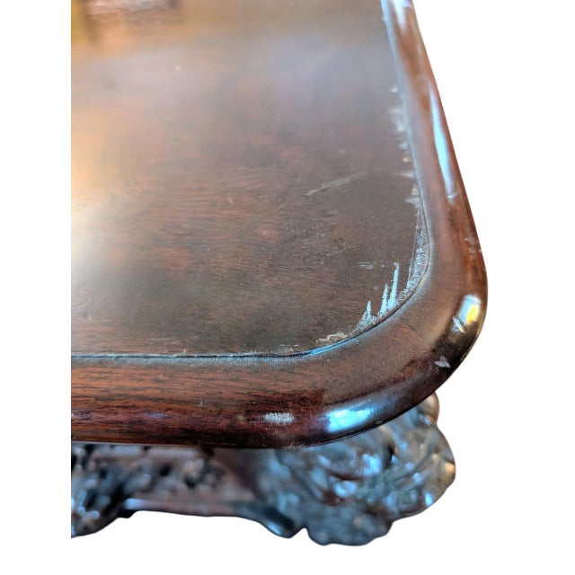 Antique Rj Horner-Style Mahogany Partners Desk With Winged Griffins For Sale - Image 11 of 12