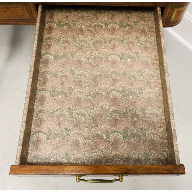 Drexel Heritage Mahogany & Tooled Leather Game Table For Sale - Image 10 of 14