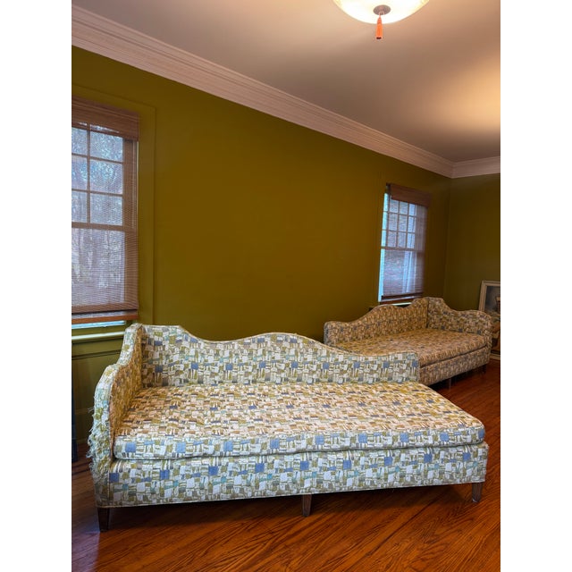 Mid-Century Modern 1960s Pair of Scalloped Mid Century Modern Sofas For Sale - Image 3 of 8