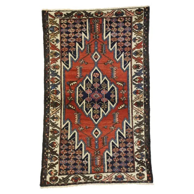 Antique Persian Mazlaghan Hamadan Rug, 03'01 X 05'01 For Sale - Image 9 of 9