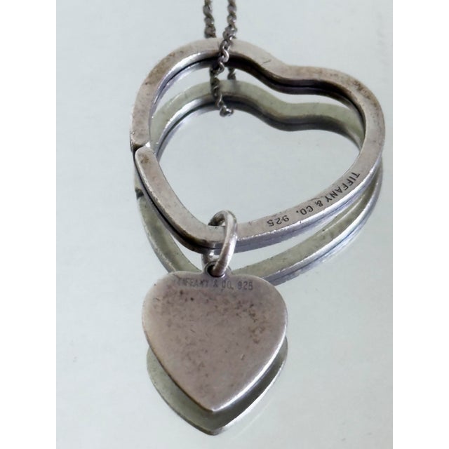 Vintage Tiffany & Co. Sterling Silver Heart on Heart Pendant Necklace 1990s For Sale - Image 12 of 14