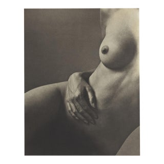 Nude Figure Breast & Hand Platinum Palladium Print on Wove by British Artist 1994 For Sale