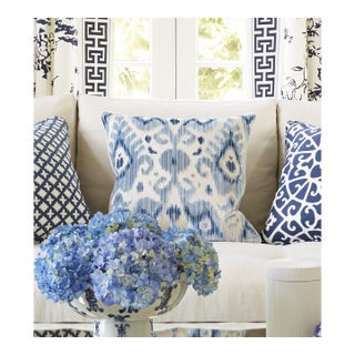 The House of Scalamandré Tashkent Velvet Pillow, Pacific For Sale