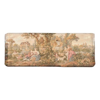 Vintage Aubusson Style Jaquard Tapestry with Repos Fontaine Motif, 1980s For Sale