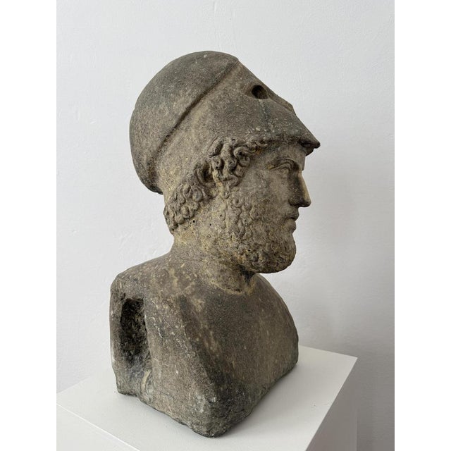Early 20th Century Stone-Dusted Half-Bust Sculpture of Pericles, Italy For Sale - Image 14 of 18