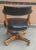 Wood Victorian Style Maple, Leather and Brass Nail Studded Leather Office Chair For Sale - Image 7 of 10