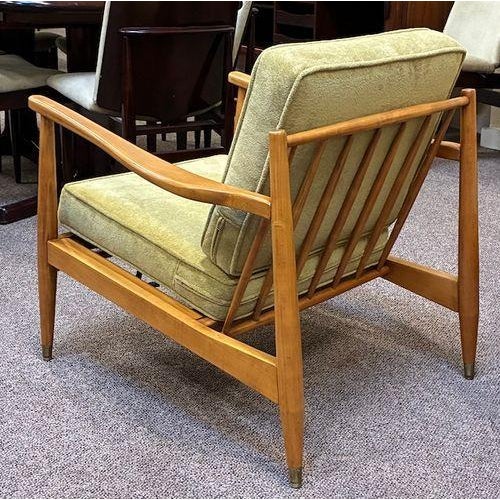 Olive Fantastic Pair of Mid Century Modern Teak Frame & Cushioned Lounge Chairs c.1960 For Sale - Image 8 of 14