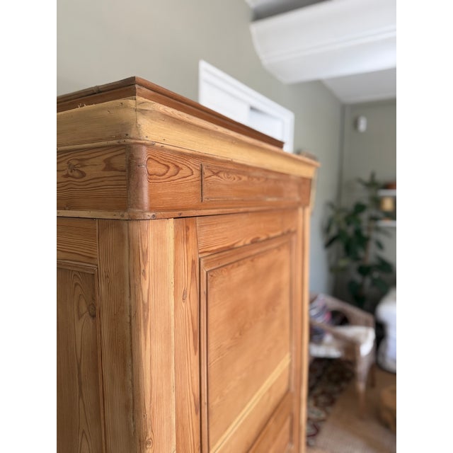 French Country Armoire in Stripped Pine, 19th Century For Sale - Image 10 of 18