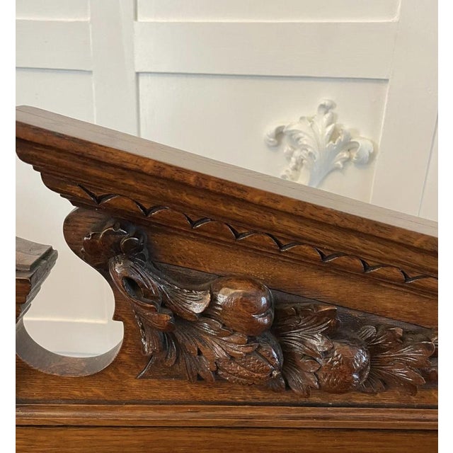 Brown Antique Carved Oak Dumbwaiter, 1880 For Sale - Image 8 of 18