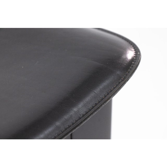 Pierre Cardin Italian Contemporary Modern Black Lacquer and Leather Side Chair For Sale - Image 10 of 11