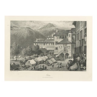 Orta San Giulio Marketplace on Lake Orta after Birket Foster, 1878 For Sale