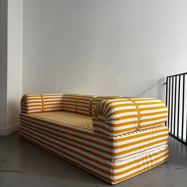 Vintage Yellow and White Sofa Bed from Ikea, 1980 For Sale - Image 6 of 10