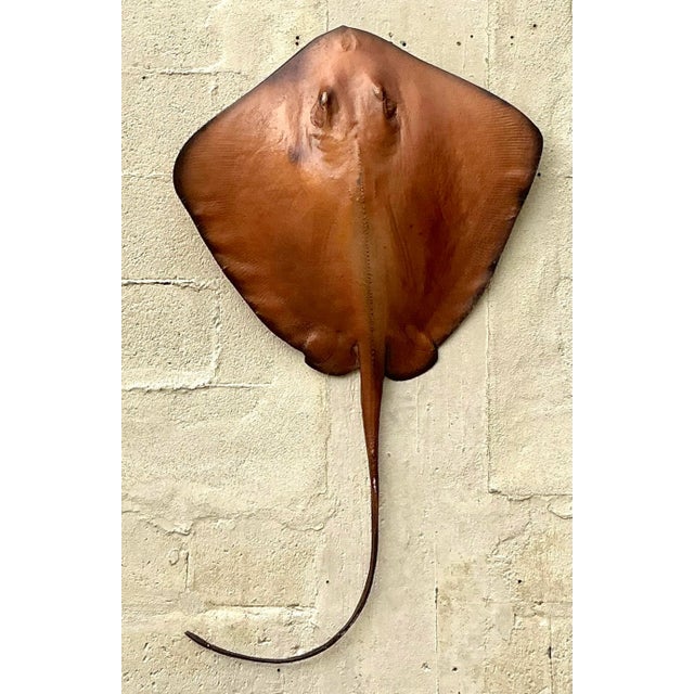 Make a splash with this Vintage Boho Life-Size Fiberglass Stingray. Its realistic design and boho flair make it a stunning...