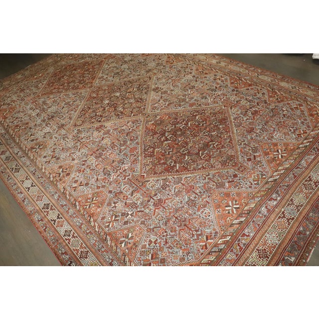 Early 20th Century Early 20th Century Tribal Persian Shiraz Room Size Rug - 8'10" x 13'4" For Sale - Image 5 of 11