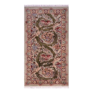 Floral 1990's Pak-Persian Green/Green Wool Rug - 2'0'' X 4'3'' For Sale