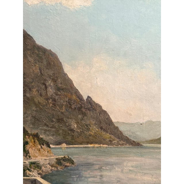 1930s Luigi Arrigoni, Lake Como Landscape, 20th Century, Oil on Panel, Framed For Sale - Image 5 of 9