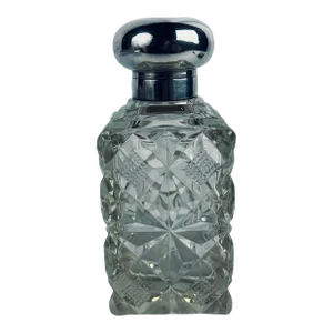 English Sterling Silver & Cut Glass Vanity Jar, Early 20th Century