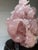 Vintage Chinese Carved Rose Quartz Koi Fish & Lotus Sculpture on Wood Stand For Sale In Miami - Image 6 of 11