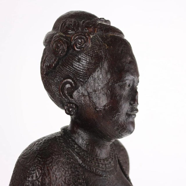 Antique Figurines in Wood, Burma, Early 20th Century, Set of 2 For Sale - Image 6 of 10