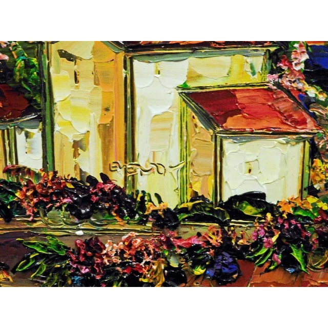 Blue Maya Eventov Tuscan Scene Original Acrylic Painting on Canvas Landscape Framed For Sale - Image 8 of 8