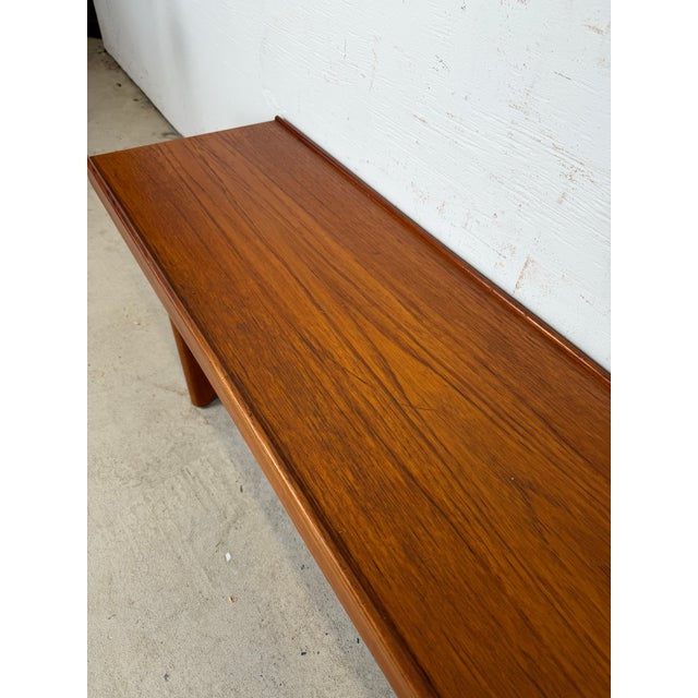 Mid-Century Modern Vintage Torbjørn Afdal for Bruksbo “Krobo” Teak Bench, Norway 1960s — 79 Inches For Sale - Image 3 of 11