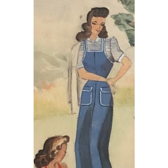 John Reitz, Dames en conversation, Mixed Media on Paper, Framed For Sale - Image 5 of 9