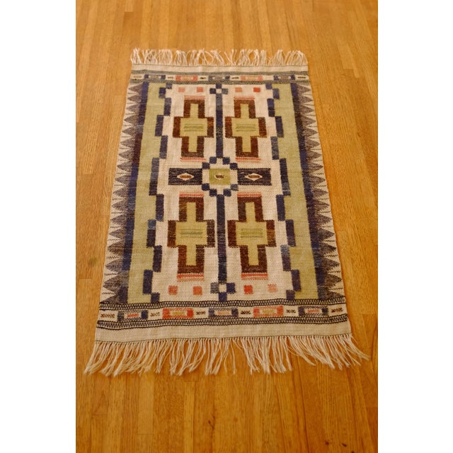 Beautiful Swedish Mid-Century Tapestry woven in linen and wool. A very typical design for the early 20th century that is...
