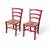 pair of Italian ladderback dining chairs crafted in solid oak and finished in a rich, deep red tone. These chairs combine...