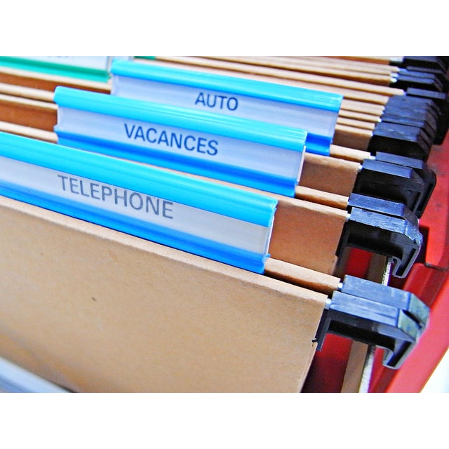 Orange Document Box in Coloured Metal Sheet For Sale - Image 9 of 10