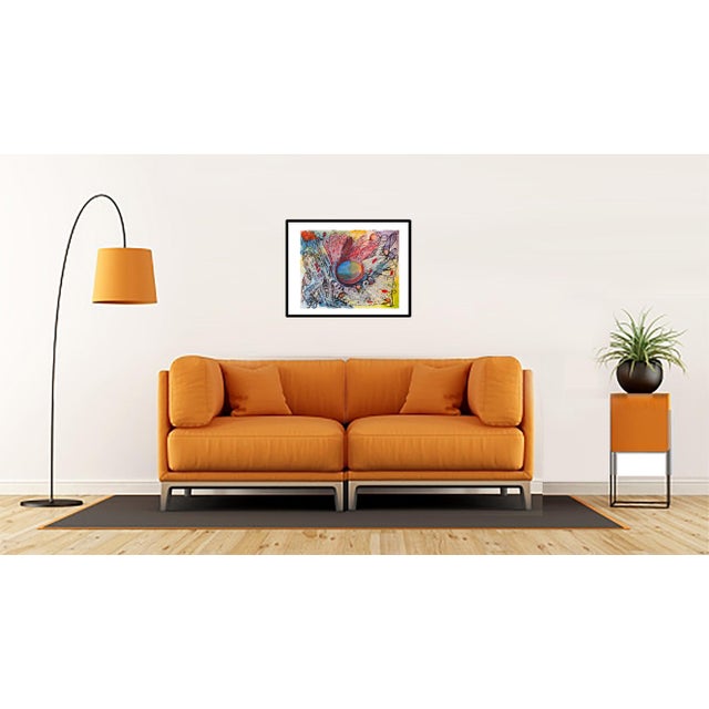 White Flower is a vivid and expressive composition built around a large central circular form, surrounded by energetic...