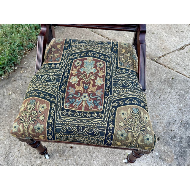 Victorian Antique 19th Century Eastlake Victorian Aesthetic Movement Mahogany Parlor Chair For Sale - Image 3 of 10