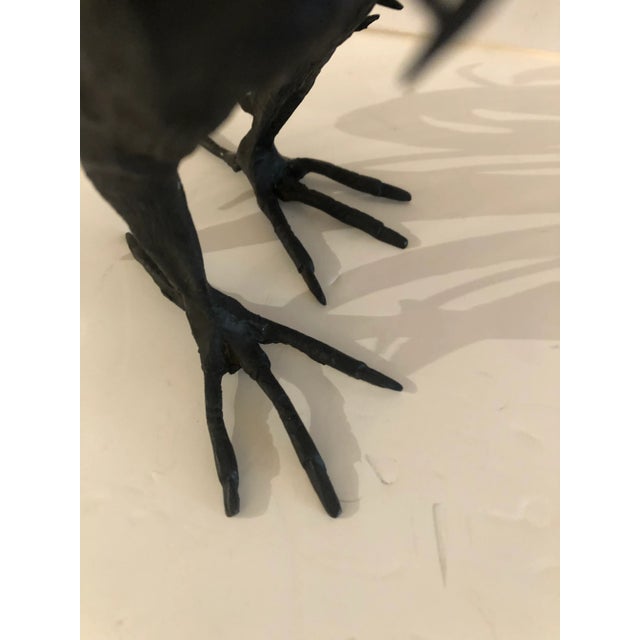 Hand Forged Iron Rooster Sculptures -A Pair For Sale - Image 10 of 12