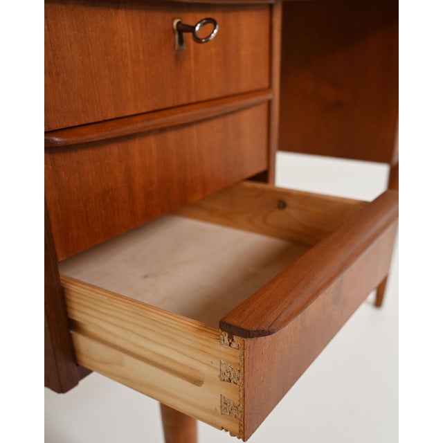 Scandinavian Teak Desk with 6 Drawers, 1960s For Sale - Image 10 of 12