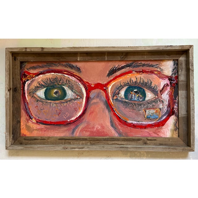 "The Red Glasses", Original, One-of-a-Kind, Oil Painting, Woman Art For Sale - Image 11 of 12