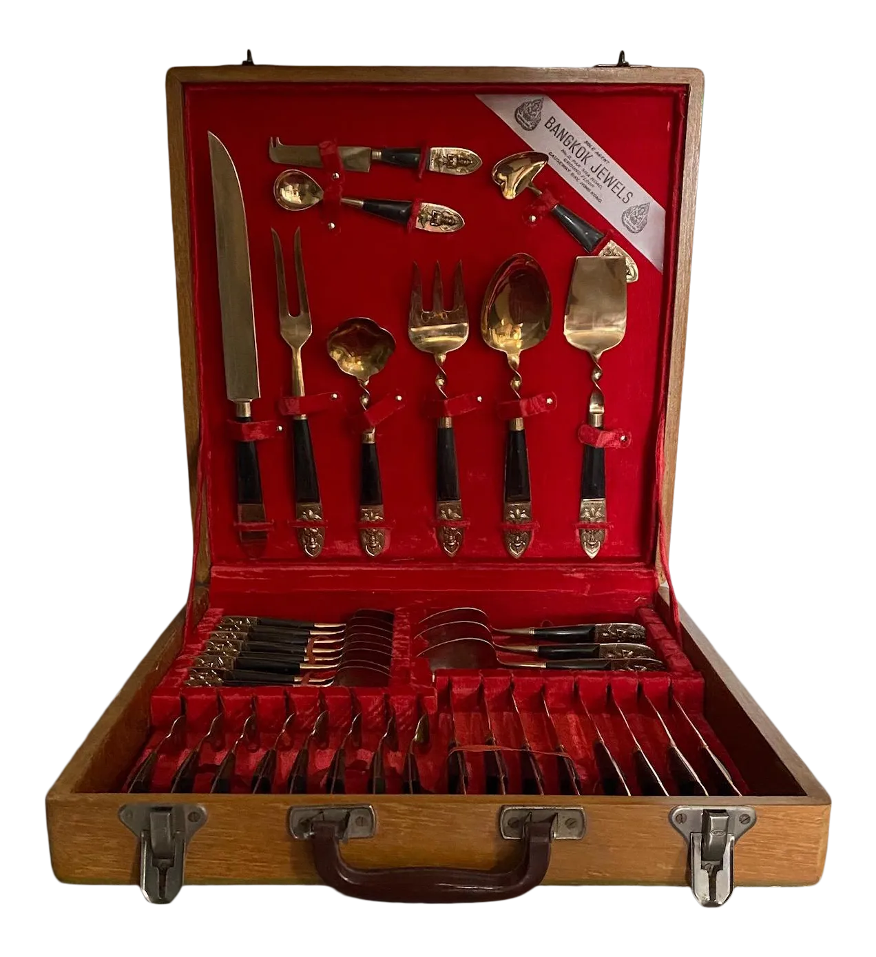 Vintage James Thailand Buddha Bronze Brass Flatware Set 36 Pieces Chairish