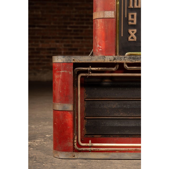 Red Vintage "Synchron" Neon Ad Clock With Uranium Glass Neon Tube For Sale - Image 8 of 11