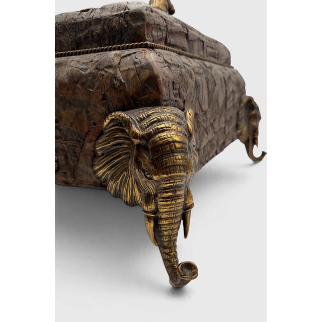 Maitland Smith Elephant Box With Brass Mounts For Sale - Image 14 of 14