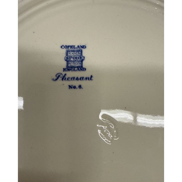 Early 20th Century Spode Pheasants Blue & White Transferware Plate Copeland #6 For Sale In Portland, OR - Image 6 of 7