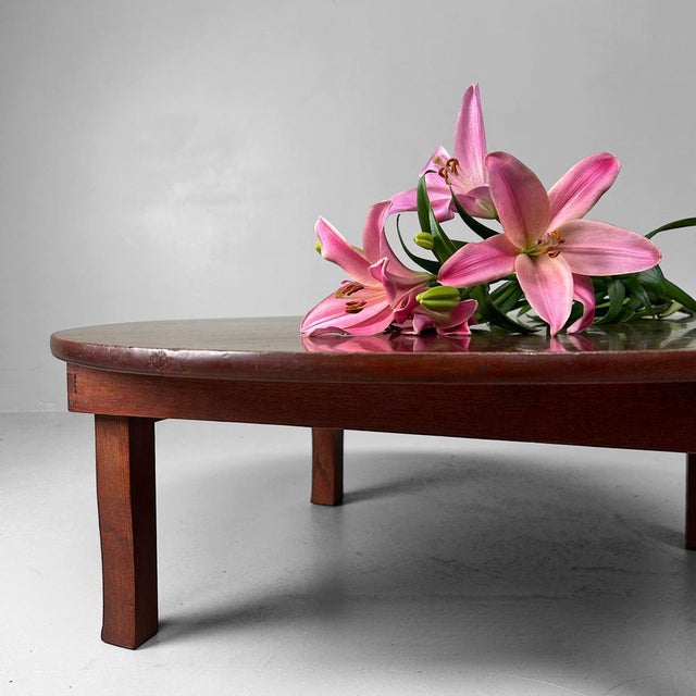 Mid-Century Modern Shōwa Traditional Round Low Table, Japan, 1960s For Sale - Image 3 of 15