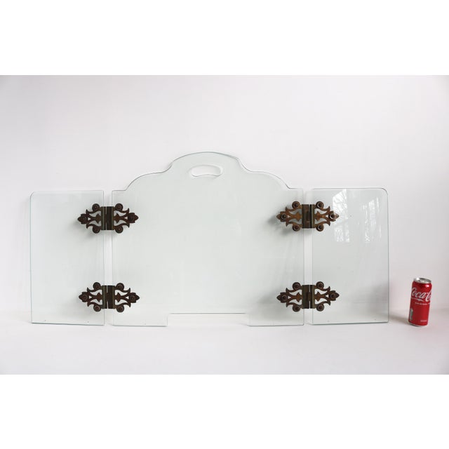 Mid-Century Modern Glass Folding Triptych Fire Screen from Jemeppe, 1960s For Sale - Image 10 of 12