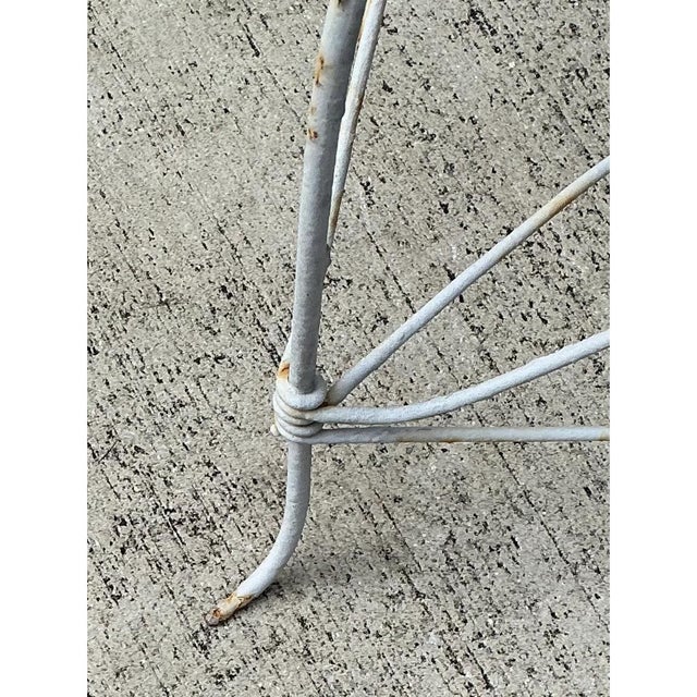 Vintage Distressed White Wire Plant Stand For Sale - Image 12 of 12