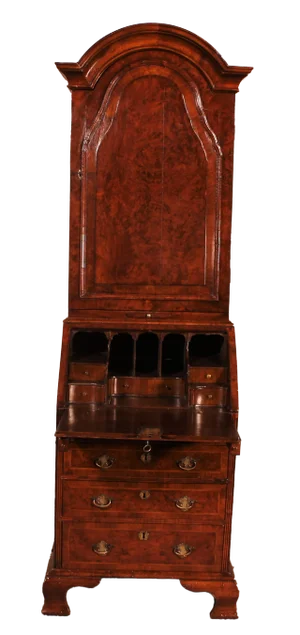 Small Secretaire in Burl Walnut with Dome, 18th Century